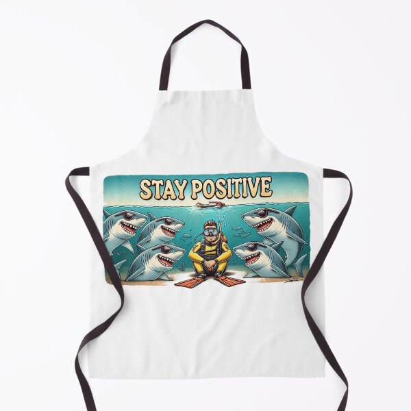 Item preview, "Stay Positive" – Funny Shark and Diver Sarcasm designed and sold by supersanko.