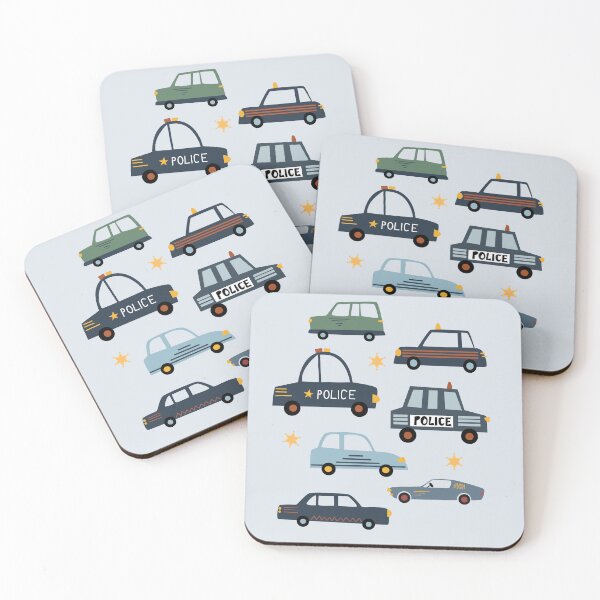 Item preview, blue police cars designed and sold by AnulaArt.