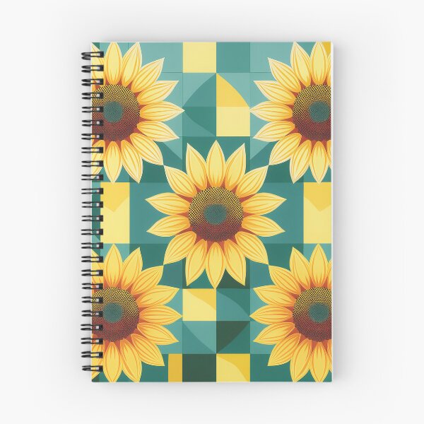 Item preview, A quirky sunflower checkerboard pattern design with geometric sunflower shapes in various colors. designed and sold by HEMRO.
