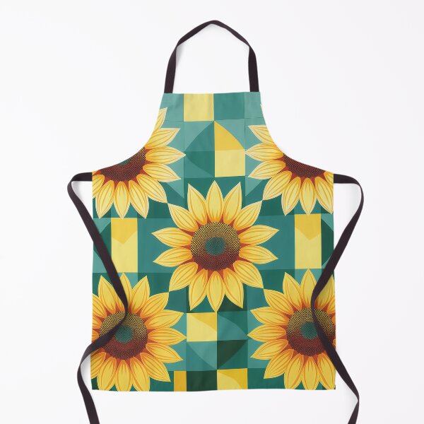 Item preview, A quirky sunflower checkerboard pattern design with geometric sunflower shapes in various colors. designed and sold by HEMRO.