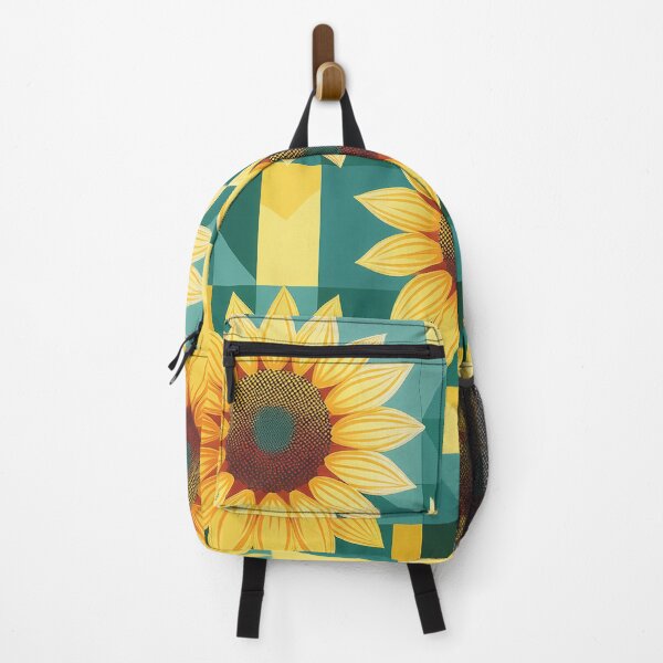 Item preview, A quirky sunflower checkerboard pattern design with geometric sunflower shapes in various colors. designed and sold by HEMRO.