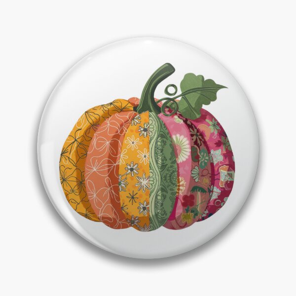 Artikelvorschau, Patchwork Kürbis, süßes Halloween, bunte Textilkunst entworfen und verkauft von KolorellaS.
