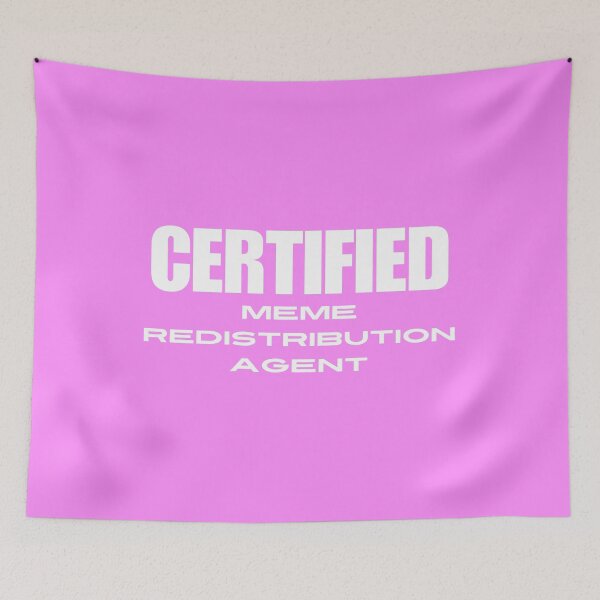 Item preview, Meme Redistribution Agent (basic pink) designed and sold by BuckWildDesigns.