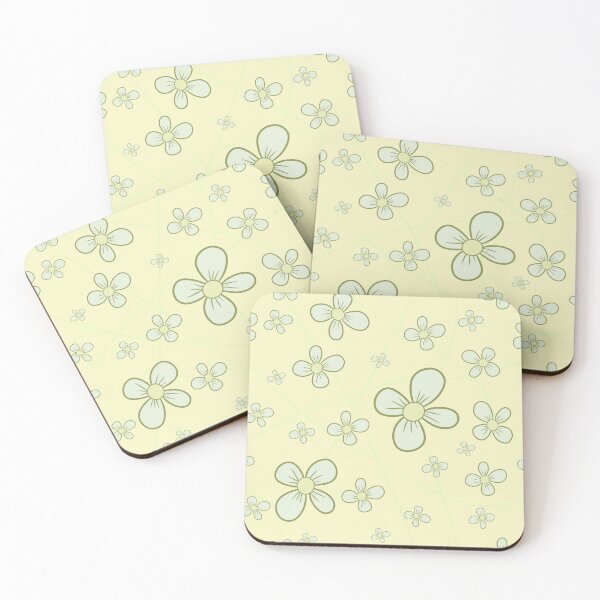 Item preview, A delicate pattern with a floral motif in boho style, pastel colors/ yellow, green, white. designed and sold by My-fake-places.