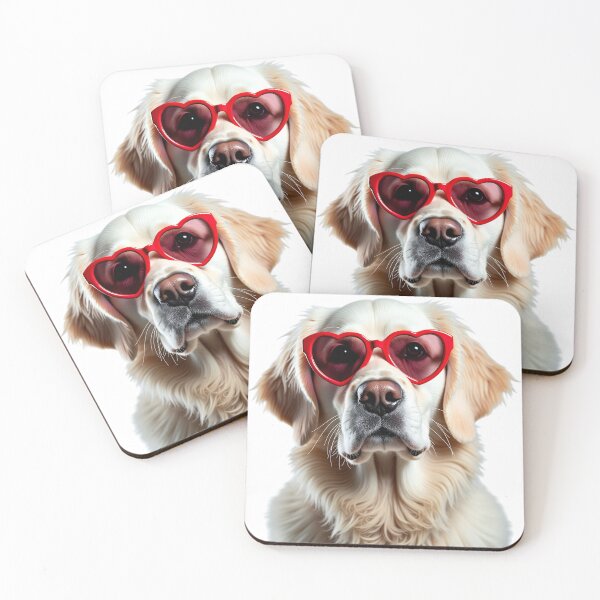 Item preview, Funny cool Kuvasz dog wearing a heart shape sunglasses designed and sold by LazyOwlStore.