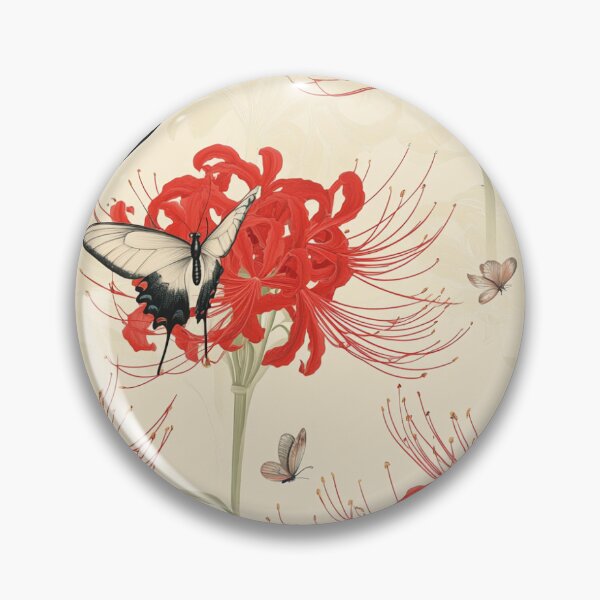 Item preview, Red spider lily with butterfly designed and sold by nattoodesigns.