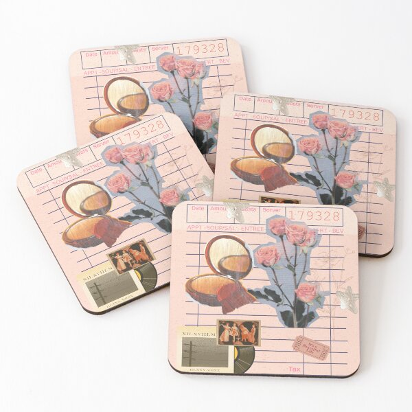 Item preview, Guest Check - Pink Vintage Collage designed and sold by bowsbotanicals.