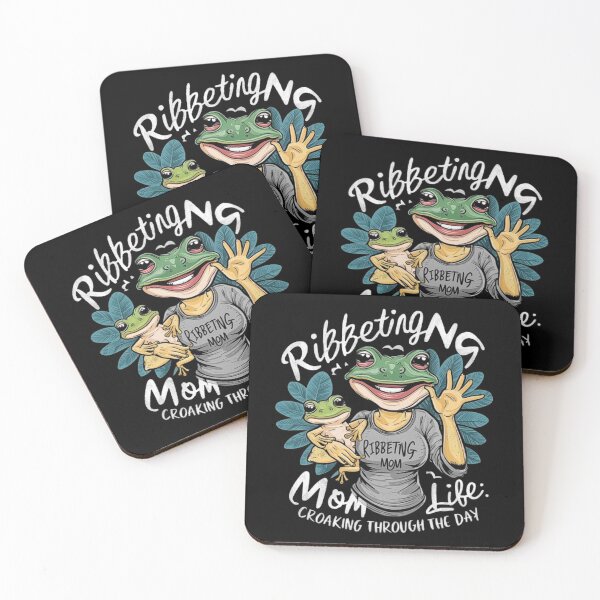 Item preview, Ribbiting Mom Life: Cute Frog and Baby Cartoon designed and sold by love3617.