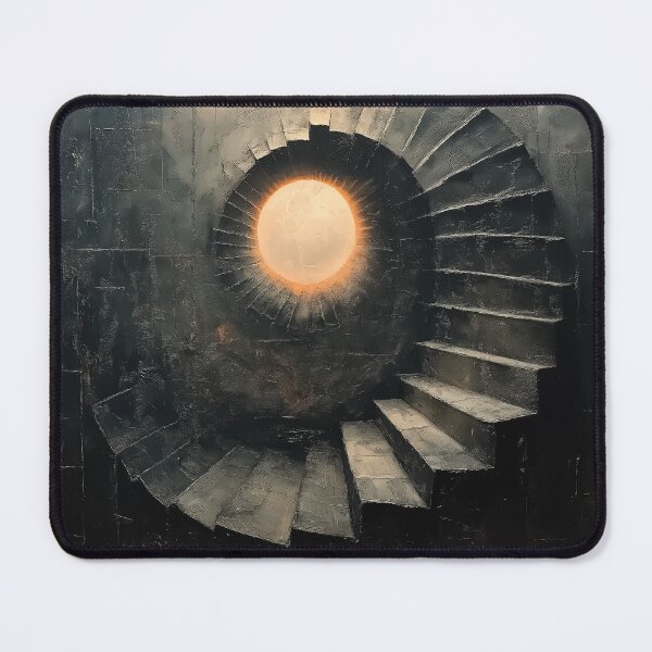 Item preview, A design of a dark, winding staircase spiraling inward towards a bright, circular opening at its center. designed and sold by HEMRO.