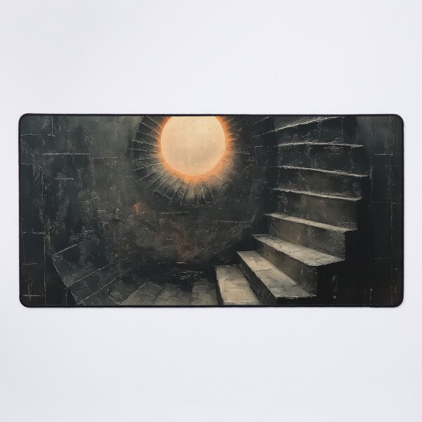 Item preview, A design of a dark, winding staircase spiraling inward towards a bright, circular opening at its center.  designed and sold by HEMRO.