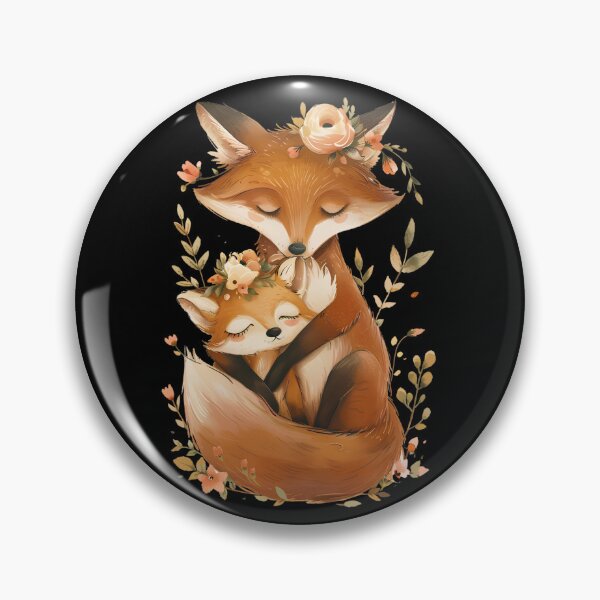 Item preview, Fox and flowers with cub designed and sold by ArtPompon.