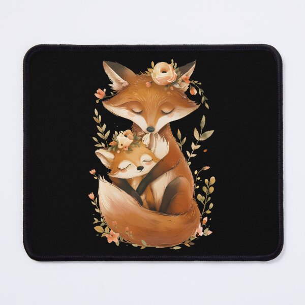 Item preview, Fox and flowers with cub designed and sold by ArtPompon.