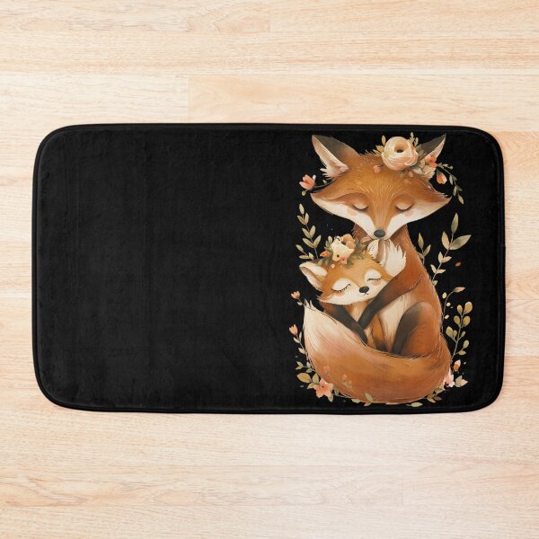 Item preview, Fox and flowers with cub designed and sold by ArtPompon.