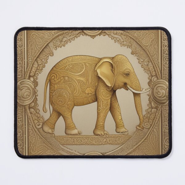 Item preview, Golden flower artwork on one elephant, ancient style. designed and sold by Artchara..
