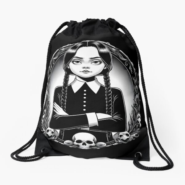 Item preview,  Gothic Girl with Braids and Skulls - Dark Art designed and sold by IllumeInk.