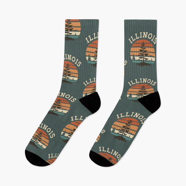 Item preview, Illinois - Vintage Sunset - Travel Badge designed and sold by Amazing States of America.