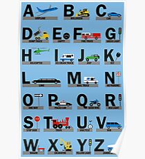 Planes, Trains, and Automobiles Alphabet - Structured Poster