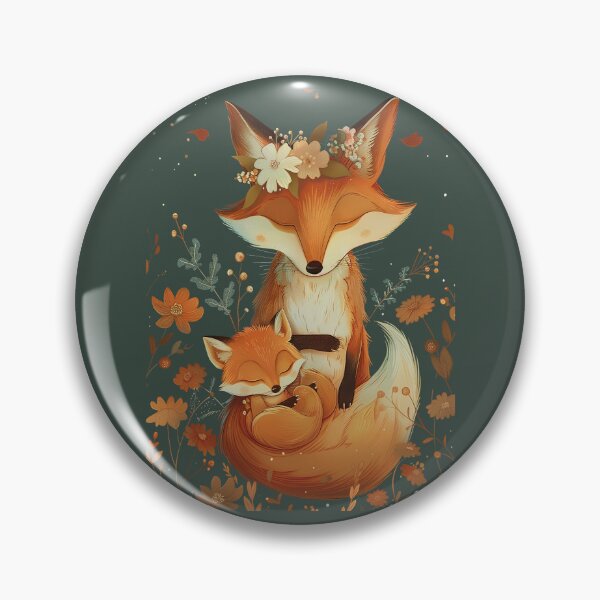 Item preview, Fox and flowers with baby - a loving family of foxes  designed and sold by ArtPompon.