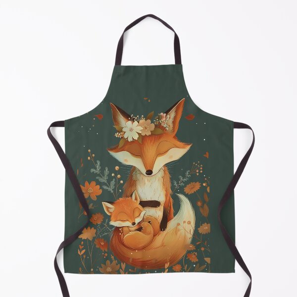 Item preview, Fox and flowers with baby - a loving family of foxes  designed and sold by ArtPompon.