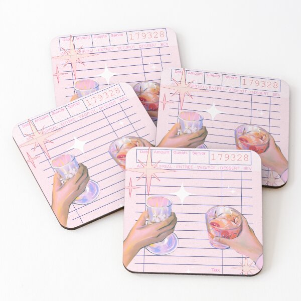 Item preview, Guest Check - Pink mixed drinks designed and sold by bowsbotanicals.