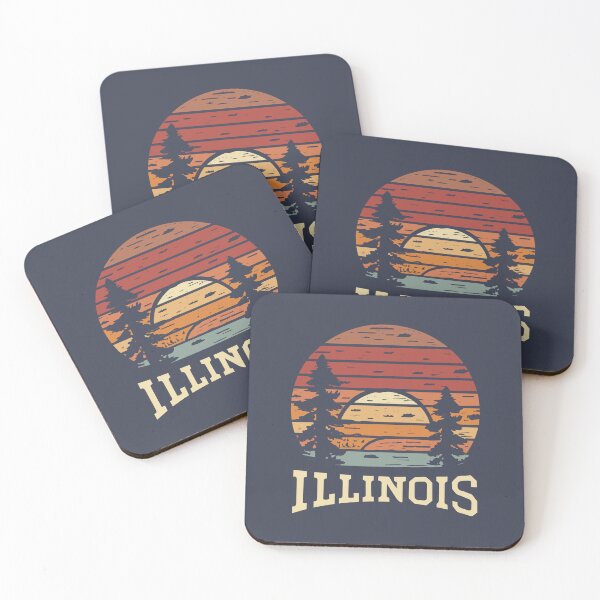 Item preview, Illinois - Vintage Sunset - Travel Badge designed and sold by Amazing States of America.