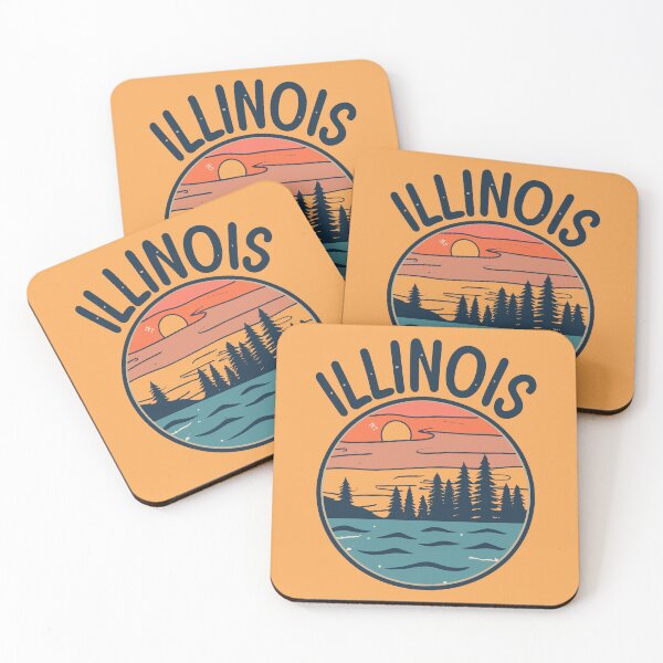 Item preview, Illinois - Vintage Sunset - Travel Badge designed and sold by Amazing States of America.