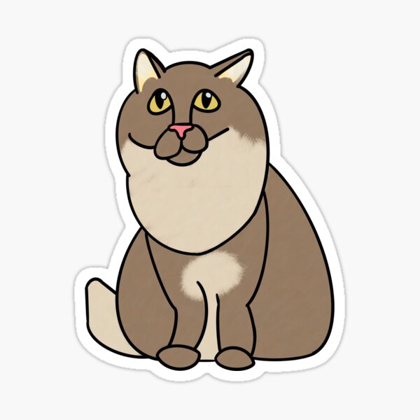 Big Fluffy Tan Kitty Cat Sticker