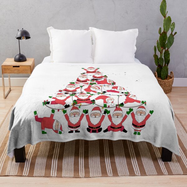 Item preview, Christmas Santas Doing Yoga Making Christmas Tree designed and sold by bittucreates.