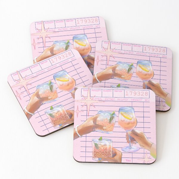 Item preview, Pink Guest Check - Girls Girly Drink designed and sold by bowsbotanicals.