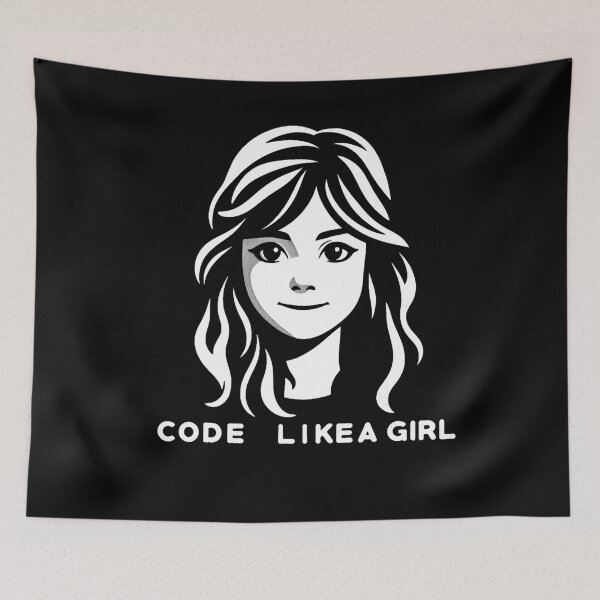 Item preview, Empowering Women in Tech: Code Like a Girl Illustration designed and sold by tutoo clothes.