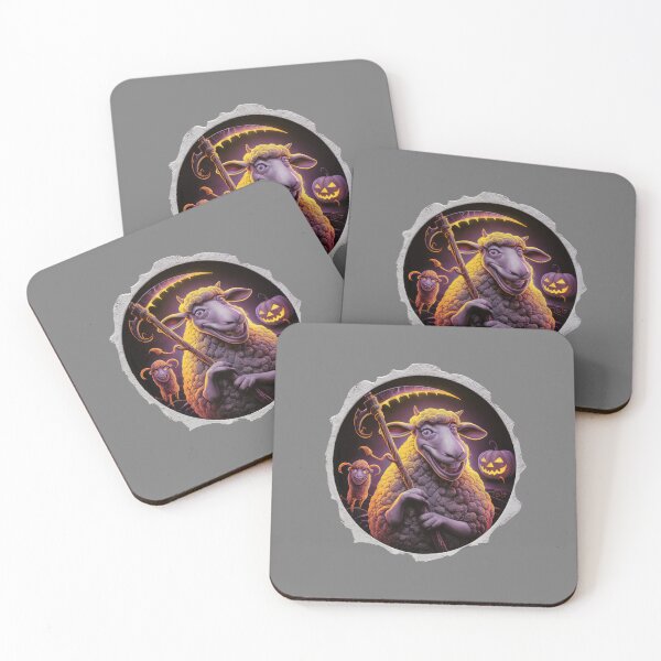 Item preview, Farmer's Halloween - Sheep with a scythe - 04 designed and sold by kjp-design.