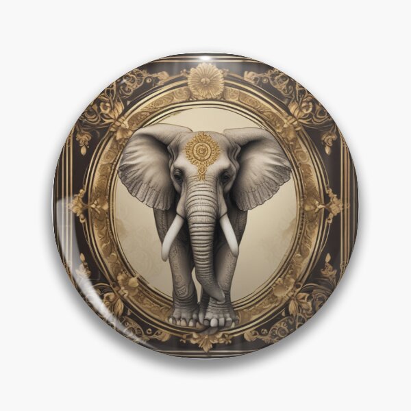 Item preview, Golden flowers and elephants designed and sold by Artchara..