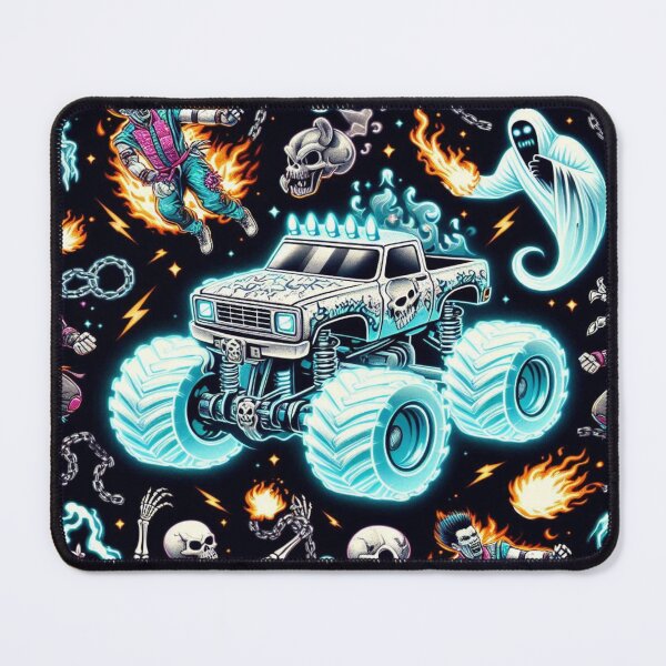 Item preview, "Haunted Monster Trucks with Kombat Characters as Ghosts" designed and sold by Imaginarium of Chaos falcon88 .