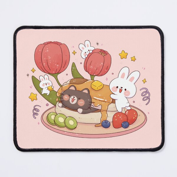 Item preview, Bunny Cat Yummy Pancake designed and sold by NasDoodleArt.