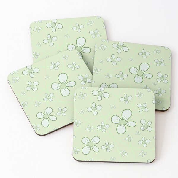 Item preview, A delicate pattern with a floral motif in boho style, pastel colors/ green, white. designed and sold by My-fake-places.