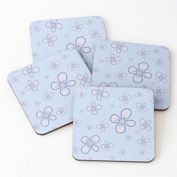 Item preview, A delicate pattern with a floral motif in boho style, pastel colors/ sky blue . designed and sold by My-fake-places.