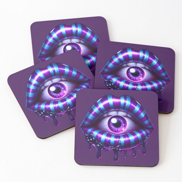 Item preview, Neon Drip Halloween Lips - All-Seeing Eye designed and sold by Margival.