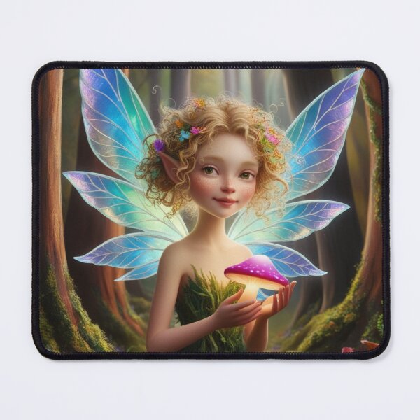 Item preview, Enchanting Forest Fairy Holding a twinkling Mushroom designed and sold by T-shirtMill.