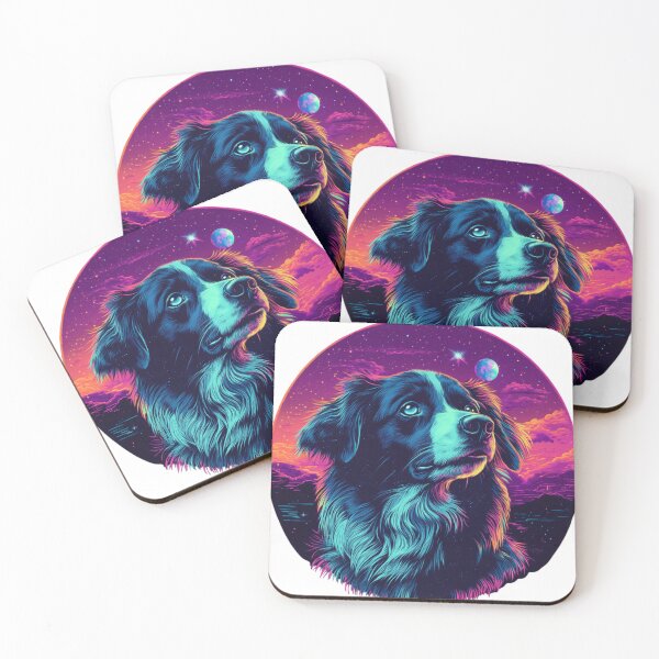 Item preview, Synthwave Border Collie designed and sold by Proteinmalac.