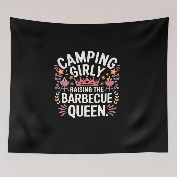 Item preview, Camping Girly Barbecue Queen Design designed and sold by love3617.