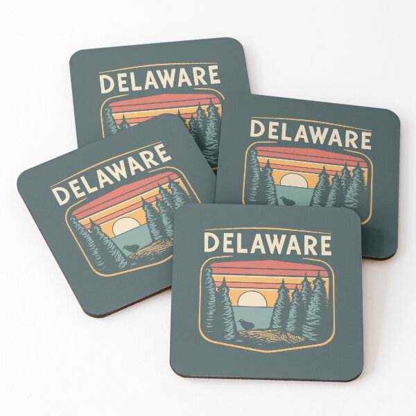 Item preview, Delaware - Vintage Sunset - Travel Badge designed and sold by Amazing States of America.