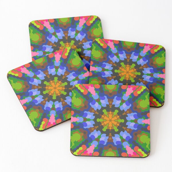 Item preview, Retro Mandala Green Blue and Pink designed and sold by WormholeOrbital.