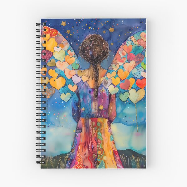 Aperçu de l'œuvre Ange gardien avec des ailes en forme de cœur créée et vendue par IlluminatingJoy.