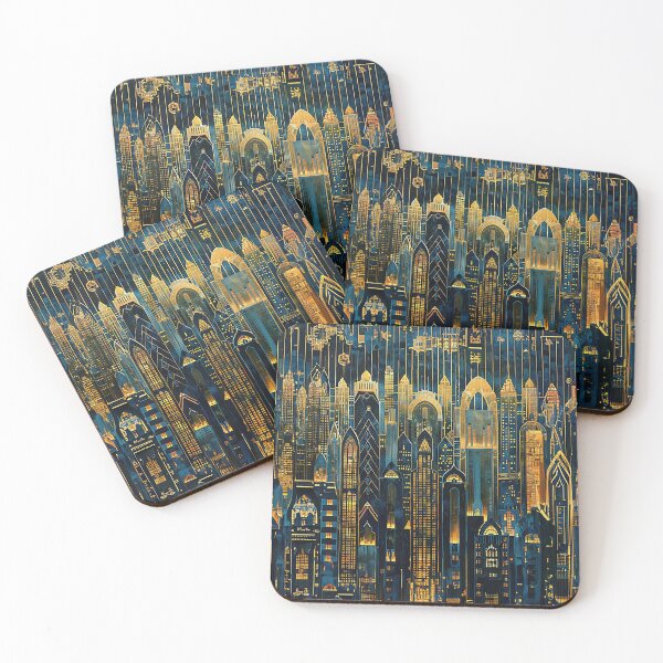 Item preview, Art Deco Cityscape Night 12 designed and sold by Made-by-Gus.
