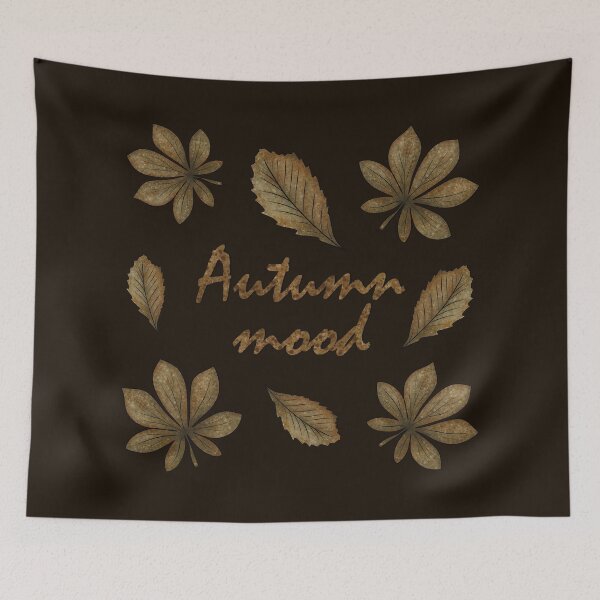 Item preview, Inscription "Autumn mood" with autumn leaves designed and sold by Cherevan.