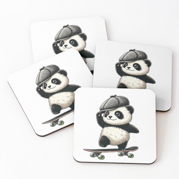 Item preview, Skateboarding Panda's Newsboy Joy designed and sold by MaximumCutewaii.