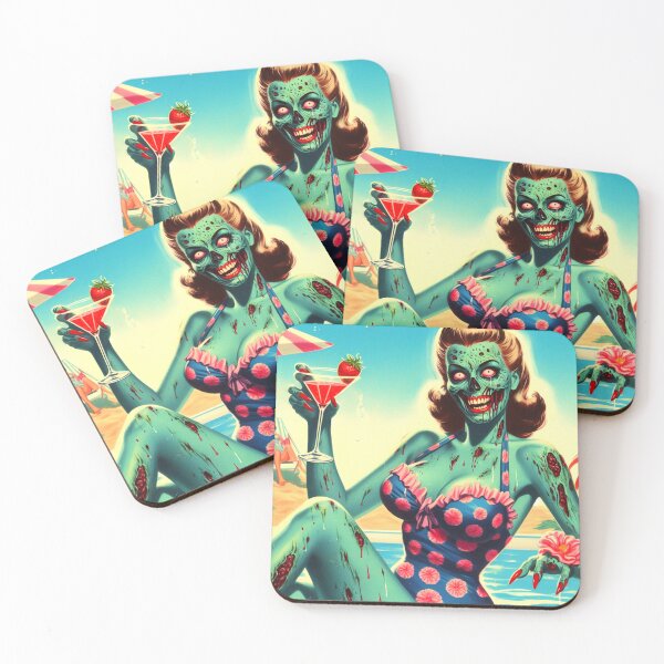 Item preview, Zombie Summer Pin-up designed and sold by PulpVintage.