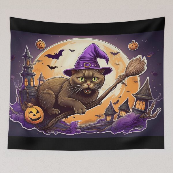 Item preview, Burmese Halloween Witch Cat designed and sold by Mandeville Photography.