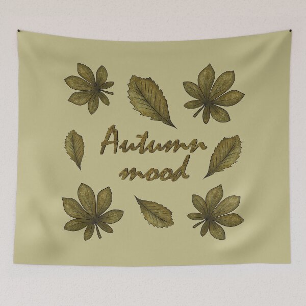 Item preview, Inscription "Autumn mood" with autumn leaves designed and sold by Cherevan.