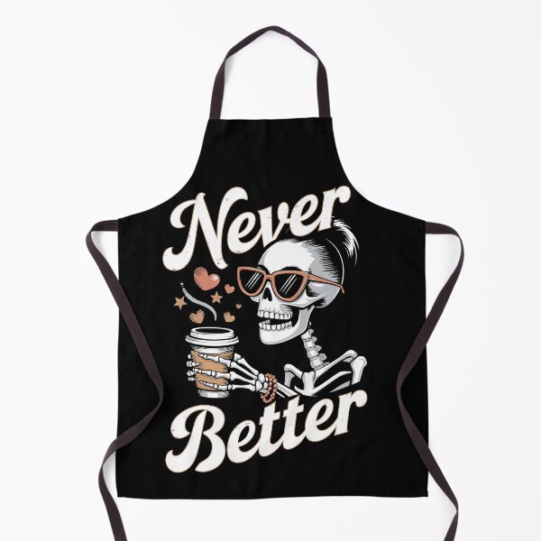 Item preview, Never Better Messy Bun Skeleton Drinking Coffee Halloween designed and sold by BongsEmporium.